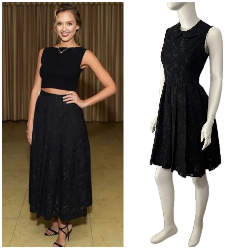 CELEB FAVE $1590 Michael Kors Collection Runway LBD Lace Peter Pan Dress 2-4